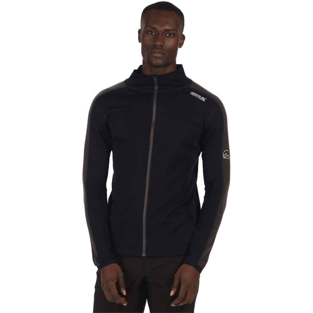 Regatta Mens Tunkin Supersoft Merino Wool Baselayer Full Zip Jacket 3XL - Chest 49-51' (124.5-129.5cm)