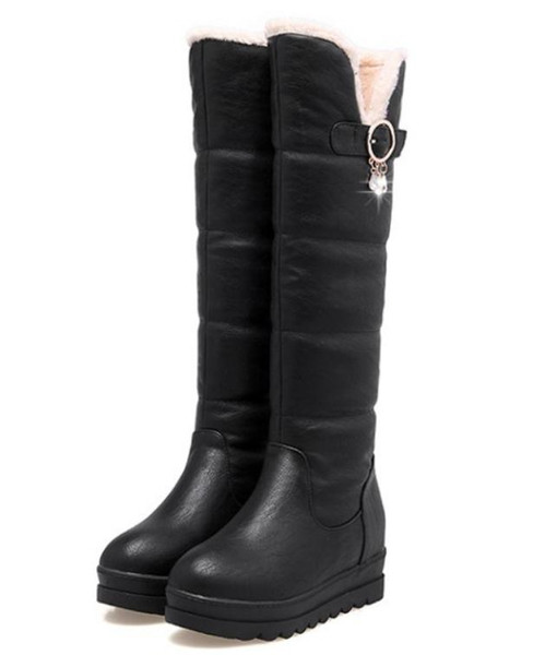 2018 fashion Women's Boots in winter with New style flat bottom Thick bottom round head Keep warm Non-slip @80