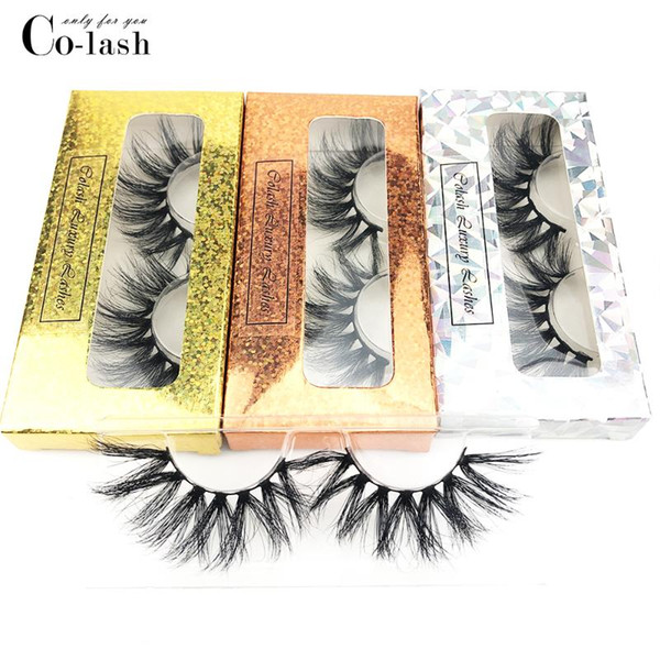 colash wholesale false eyelashes thick strip 25mm 3d mink lashes custom packaging label makeup super long mink lashes