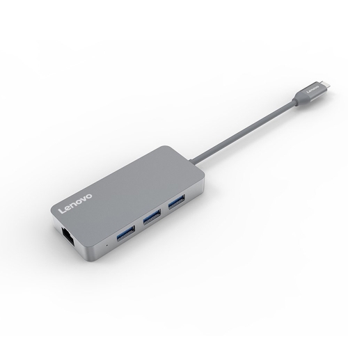 Lenovo USB-C to RJ45 Ethernet Gigabit Network Adapter Converter Cable 4-in-1 USB Type-C to 3 USB 3.0 Type-A Ports 10M / 100M / 1000Mbps Ethernet Hub Adapter for MacBook Pro / Chromebook Pixel
