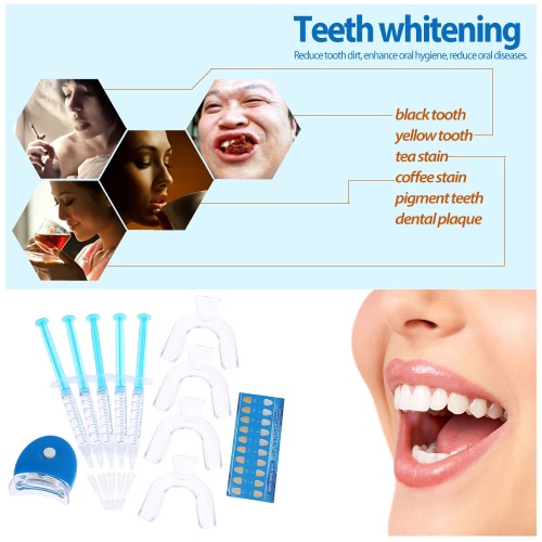 11pcs Teeth Whitening Set Dental Bleaching Tooth Whitener Whitening Gel 44% Peroxide Dental Trays Care Dental Equipment Home Kit Teeth Tools