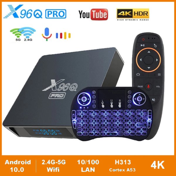 TV BOX X96Q Pro Smart Android 10.0 TV BOX Allwinner H313 Quad Core 2G 16G ROM 2.4g&5G wifi 4K HD AndroidTV Set Top Box