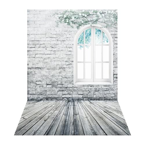 1.5 * 3m / 4.9 * 9.8ft Video Studio Photo Fond de fond Fond Numérique Imprimé Bleu Classique Paroi en bois Plancher de plancher pour adolescent Enfant adulte Enfant Portrait Photographie