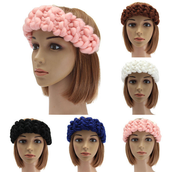 Vintage Handgemachtes strickendes Haar Band Head Wrap Haarschmuck Winter Herbst 5 Farben