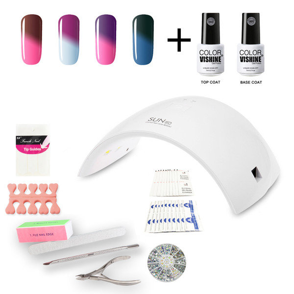 wholesale- nail gel polish starter kit set sun9c 36w led lamp 4 colors soak off gel polish,base coat,cleanser,removers ,full manicure