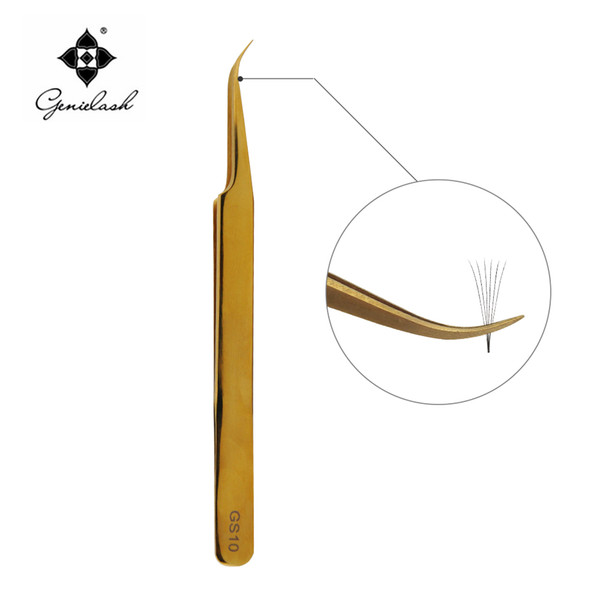 gs10 honorable curved golden tweezers especially for 3d volume mink eyelash extension lash extension tweezers ing
