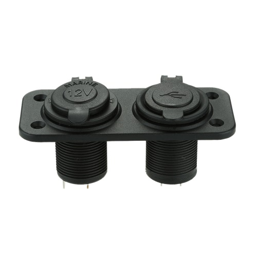 2 USB 5V/1 a 5V / 2. 1 a prises de courant avec prise allume-cigare pour voiture camion moto bateau pour VTT