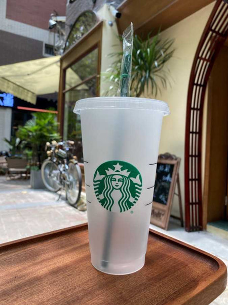 Starbucks Mugs Mermaid Goddess 24oz/710ml Plastic Tumbler Lid Reusable Clear Drinking Flat Bottom Straw Color Changing Flash Black CupsHWSB