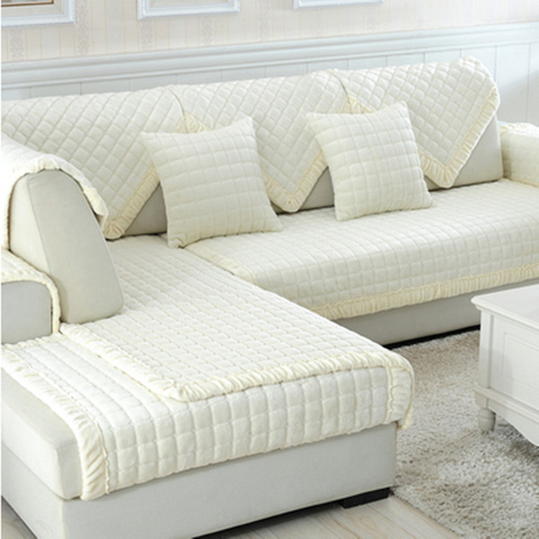 white grey plaid sofa cover plush long fur slipcovers fundas de sofa sectional couch covers fundas de