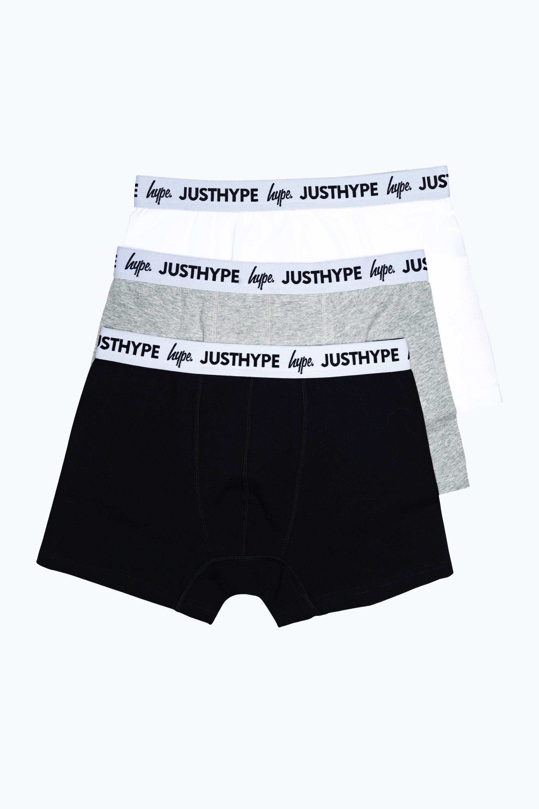 Hype 3 Pack Monotone Mens Boxer Multi Shorts | Size X-Large
