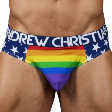 Andrew Christian Almost Naked Star Pride Briefs M