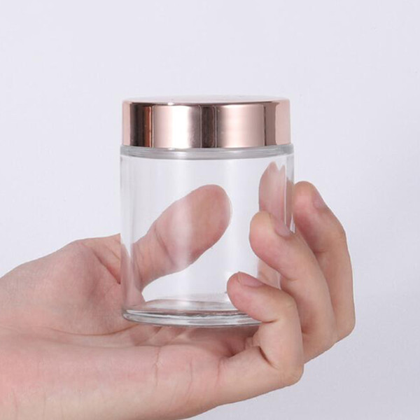 Hot Sale Clear Glass Cream Bottle 5g 10g 15g 20g 30g 50g 60g 100g Empty Cosmetic Glass Jars Containers On Promotion