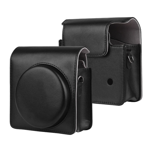 Étui de transport pour appareil photo instantané portable en cuir PU avec bandoulière compatible avec l'appareil photo instantané Fujifilm Fuji SQUARE SQ1