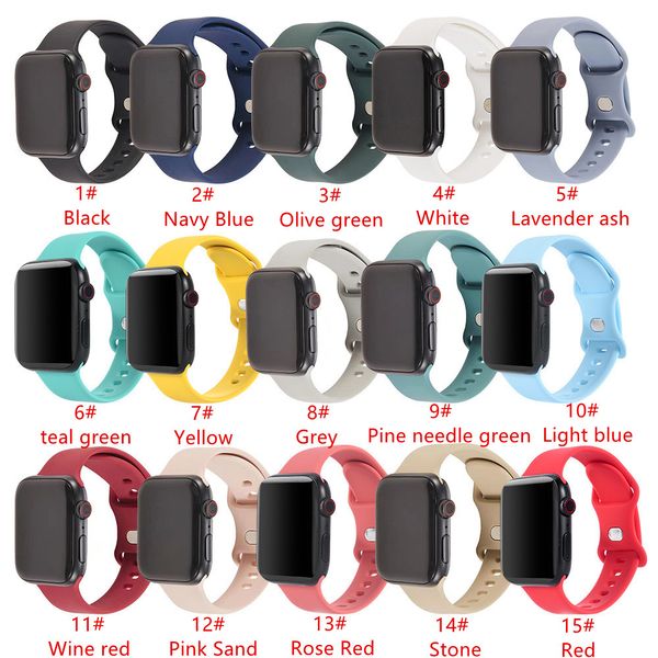 Silicone Strap For Apple watch Band 44mm 45mm 42mm watchband bracelet iWatch 41mm 38mm 40mm 7 6 5 3 2 1 SE Series