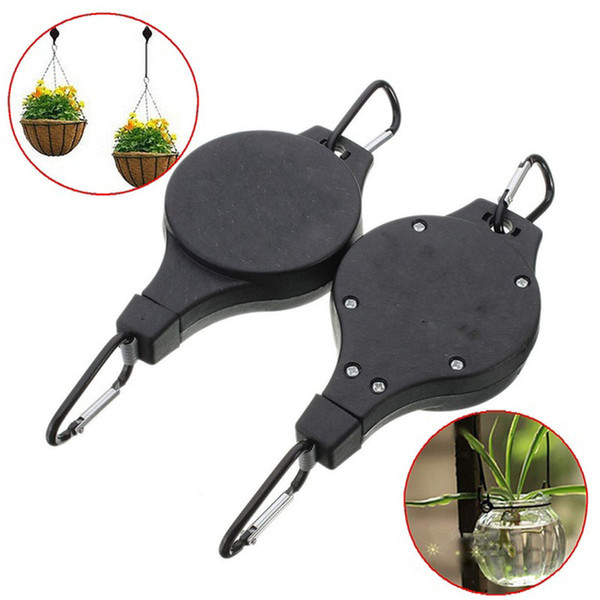 useful 2pcs/lot new retractable basket hanging hook pull down hanger pulley garden plant pot