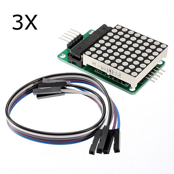 3Pcs MAX7219 Dot Matrix Module MCU LED Control Module Kit Geekcreit for Arduino - products that work with official Ardui