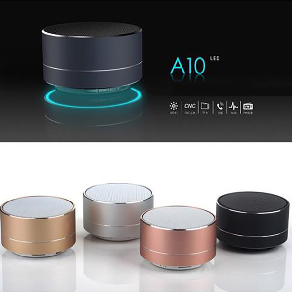 mini portable speakers a10 bluetooth speaker wireless handswith fm tf card slot led audio player for mp3 tablet pc in box