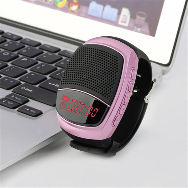 smart watch speaker sports wireless bluetooth speaker hands-call tf card playing fm radio self-timer time display