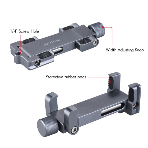Andoer Foldable Adjustable Smartphone Metal Clip Holder Clamp Bracket