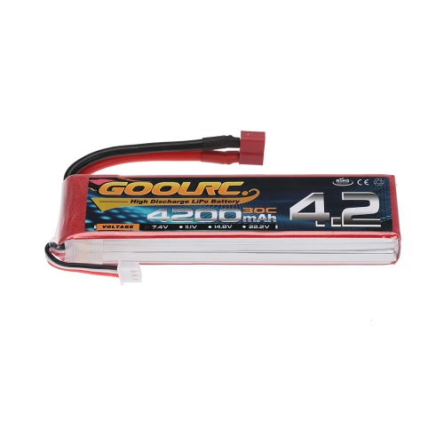 GoolRC 2S 7.4V 4200mAh 30C Li-Po Battery with T Plug for RC Car Boat Truck