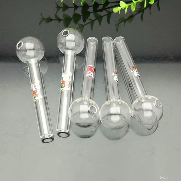 Colour cartoon logo mini-glass direct-fired pot Glass Bongs Oil Burner Pipes Water Pipes Oil Rigs Smoking Free Shipping