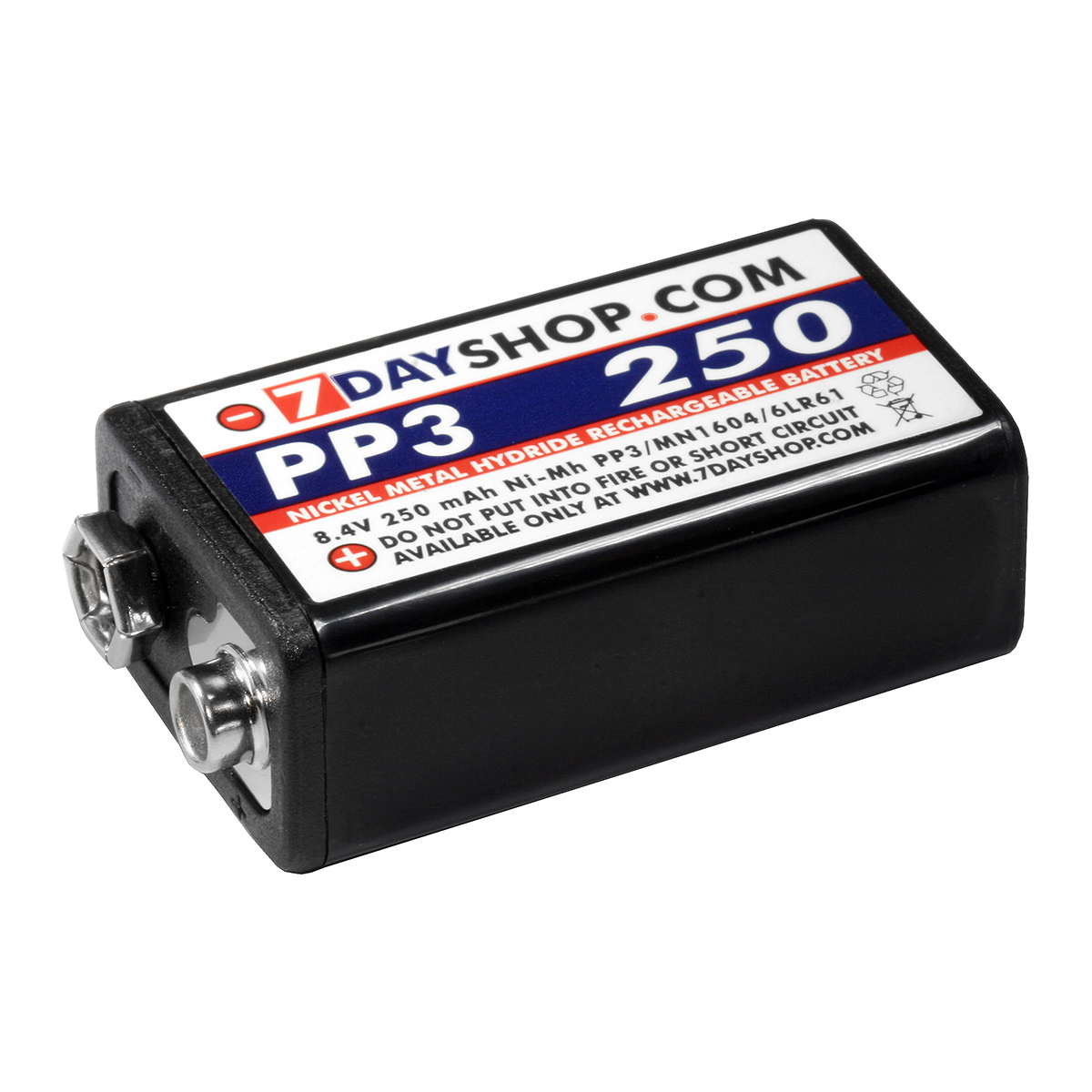 7dayshop PP3  9V NiMH Rechargeable Battery High Capacity 250mAh