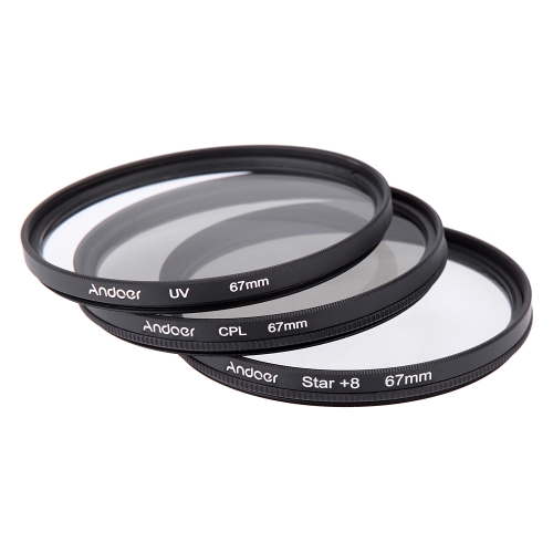 Andoer 67mm Filter Set UV + CPL + Star 8-Point Filter Kit with Case for Canon Nikon Sony DSLR Camera Lens