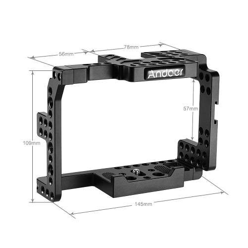 Andoer Protective Video Camera Cage Stabilizer Protector w/ Top Handle/ 15mm Rod Rail/ Baseplate for Sony A7II   A7RII A7SII  ILDC Mirrorless Camcorder
