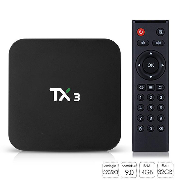TX3 Android 9.0 TV Box Amlogic S905X3 4GB 64GB Quad Core Dual Wifi BT4.1 8K Smart TV Box