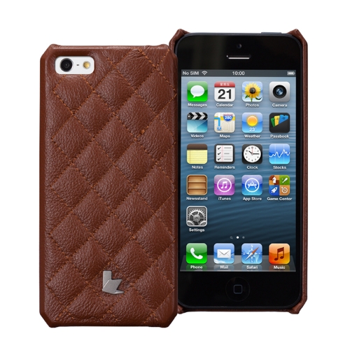 Jisoncase Matelasse d'étui en cuir véritable pour iPhone 5