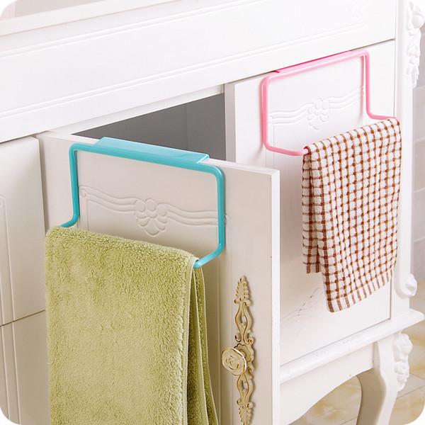 wholesale- new 1pcs towel rack kitchen cupboard hanging wash cloth organizer sponge holder wardrobe cabinet storage rack bathroom shelves