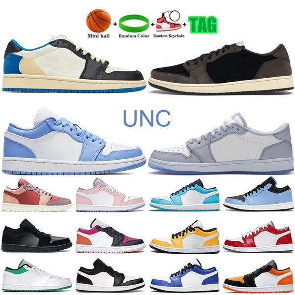 Low 1s 1 UNC Men Women Basketball Shoes Obsidian Royal toe Mens Womens Sneakers orange university blue outdoor sports Trainers