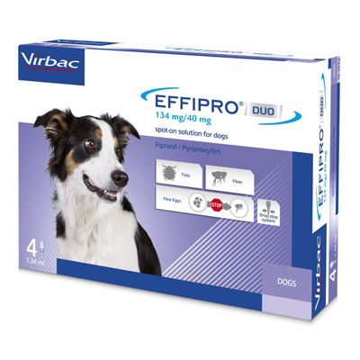 Effipro Duo Flea And Tick Spot-On Medium Dogs 23 To 44 Lbs 12 Pack
