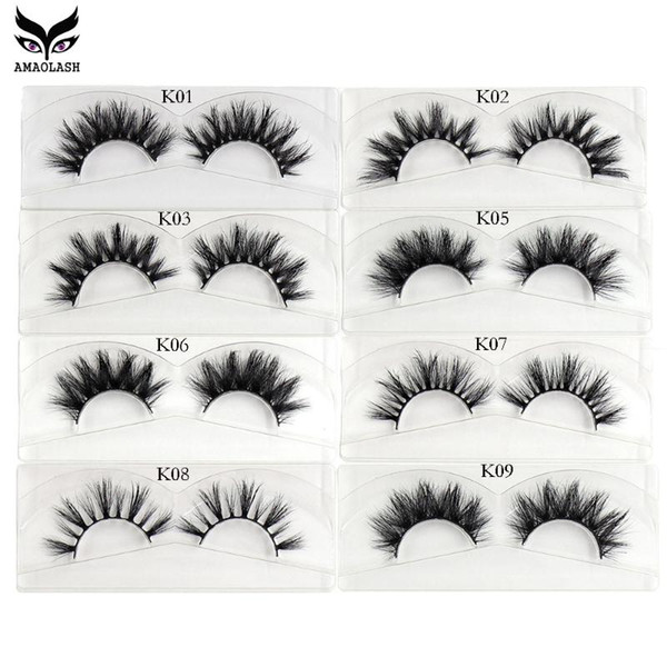 amaolash 50 pairs/lot makeup 3d mink lashes natural false eyelashes dramatic volume fake lashes eyelash extension soft