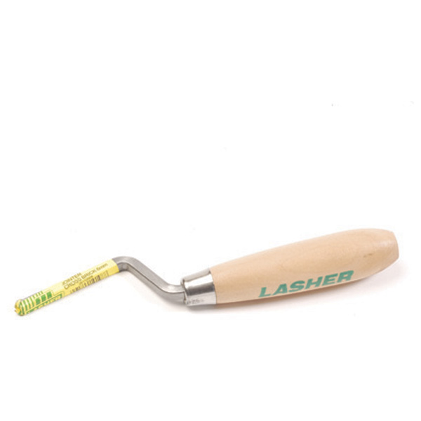 Lasher Tools Square Cross Brick Jointer with Wooden Handle, 6mm Blade