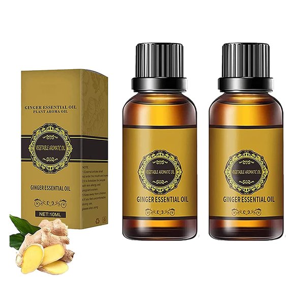 Free freight EELHOE OEM ODM Ginger oil glass bottle 10ml plant Aromatherapy Body Massage humidifier water-soluble skin 2pcs