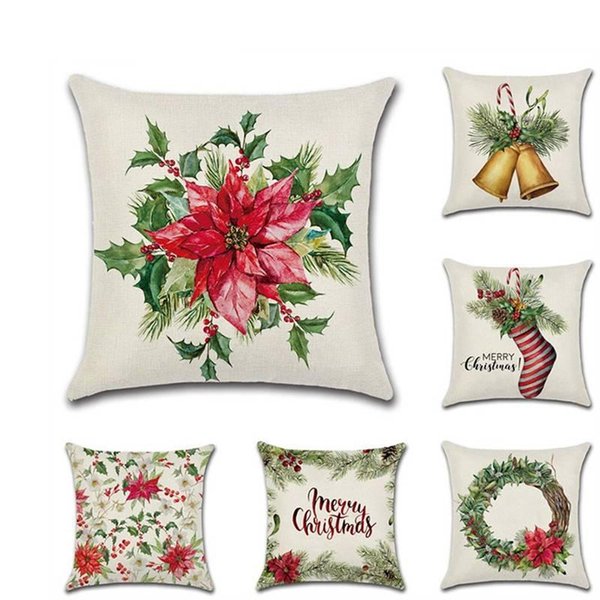 Pillow Case Christmas Cushion Cover 45*45 Pillowcase Sofa Cushions Cases Polyester Covers Home Decor