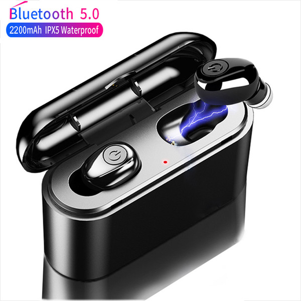 x8 tws bluetooth true wireless headset, bluetooth headset, mini waterproof tws headset with 2200mah external battery for all iphones