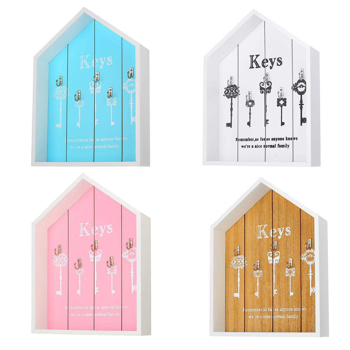 Vintage Parts Storage Box Key Holder Hooks House HangingRack Shabby Chic Wall Mounted Decorations