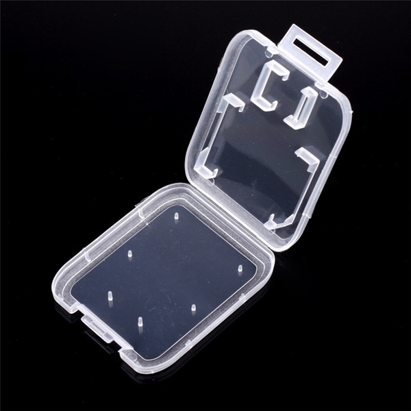 2000pcs/lot transparent clear standard sd sdhc memory card case holder box storage carry storage box for sd tf card