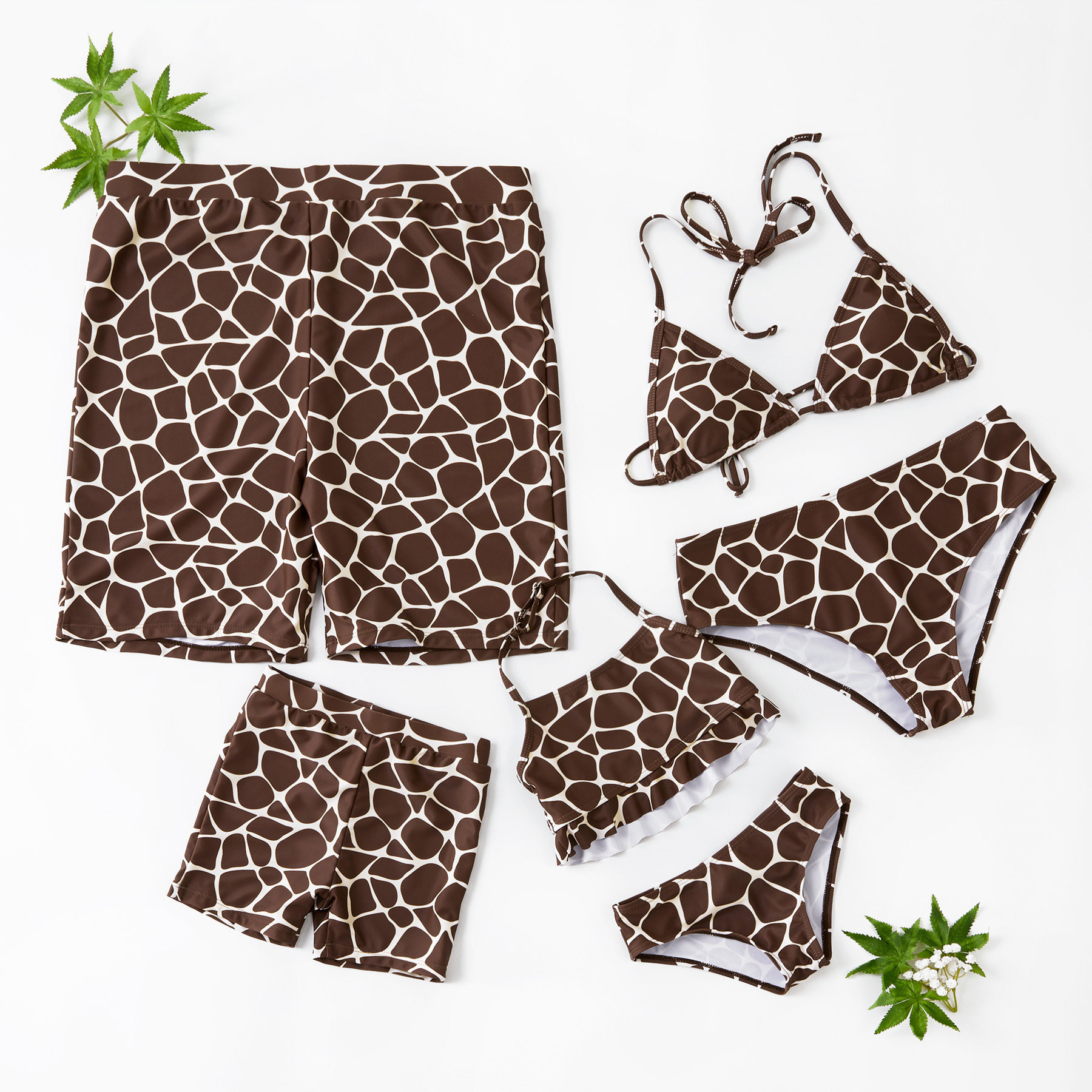 Giraffe Pattern Family Matching Swimsuit