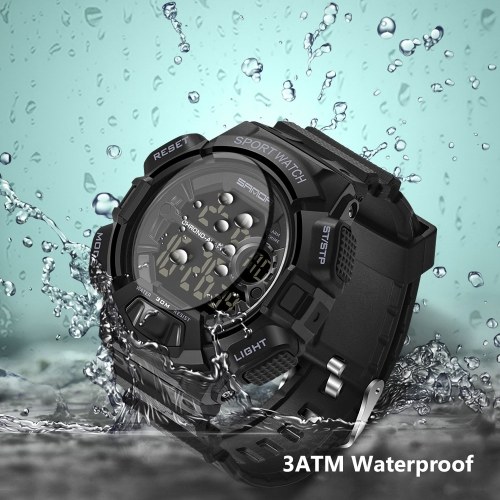 SANDA 319 Electronic Sport Watch Men Waterproof Watches Digital LED Back Light Wristwatch for Male Clock