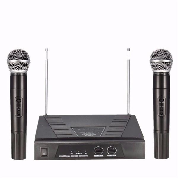 Dual Handheld VHF Wireless Radio Microphone With Receiver For KTV Music