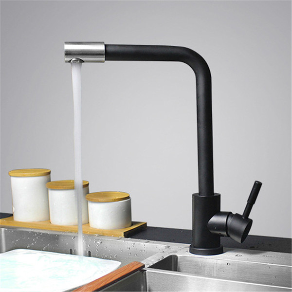 white black color kitchen faucet sink faucet rotation water mixer for kitchen 304 stainless steel material