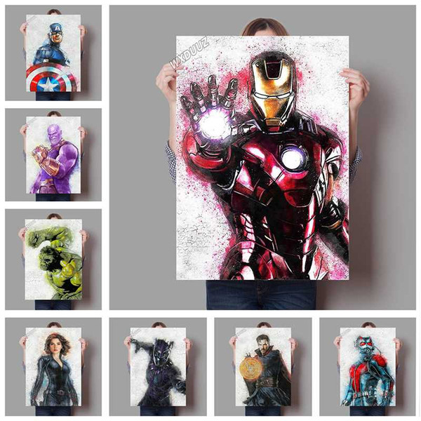 wall art retro superhero mural home decor movie black and white art style quality living painting posters canvas painting m490