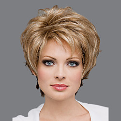 Synthetic Wig kinky Straight Asymmetrical Wig Blonde Short Blonde Synthetic Hair 6 inch Women's Fluffy Blonde Lightinthebox