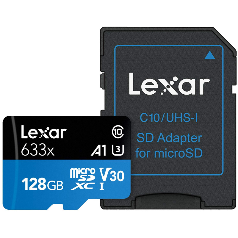 Lexar 128GB High Performance Micro SD Card (SDXC) UHS-I U3 + Adapter - 95MB/s