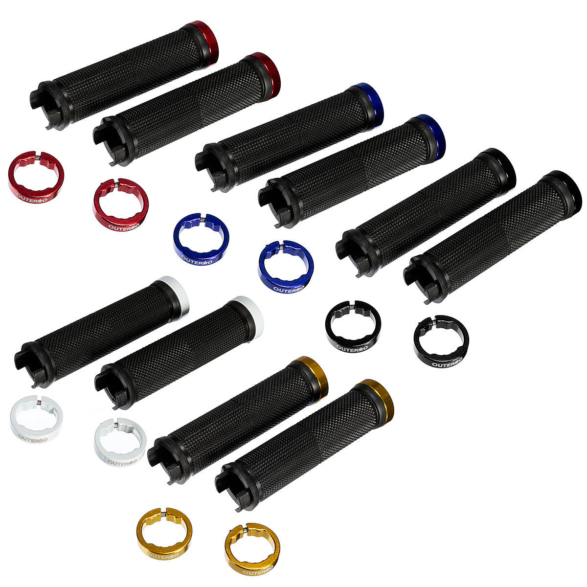 OUTERDO One Pair of Anti-slip Handlebar Handle Aluminum for Road Bicycle