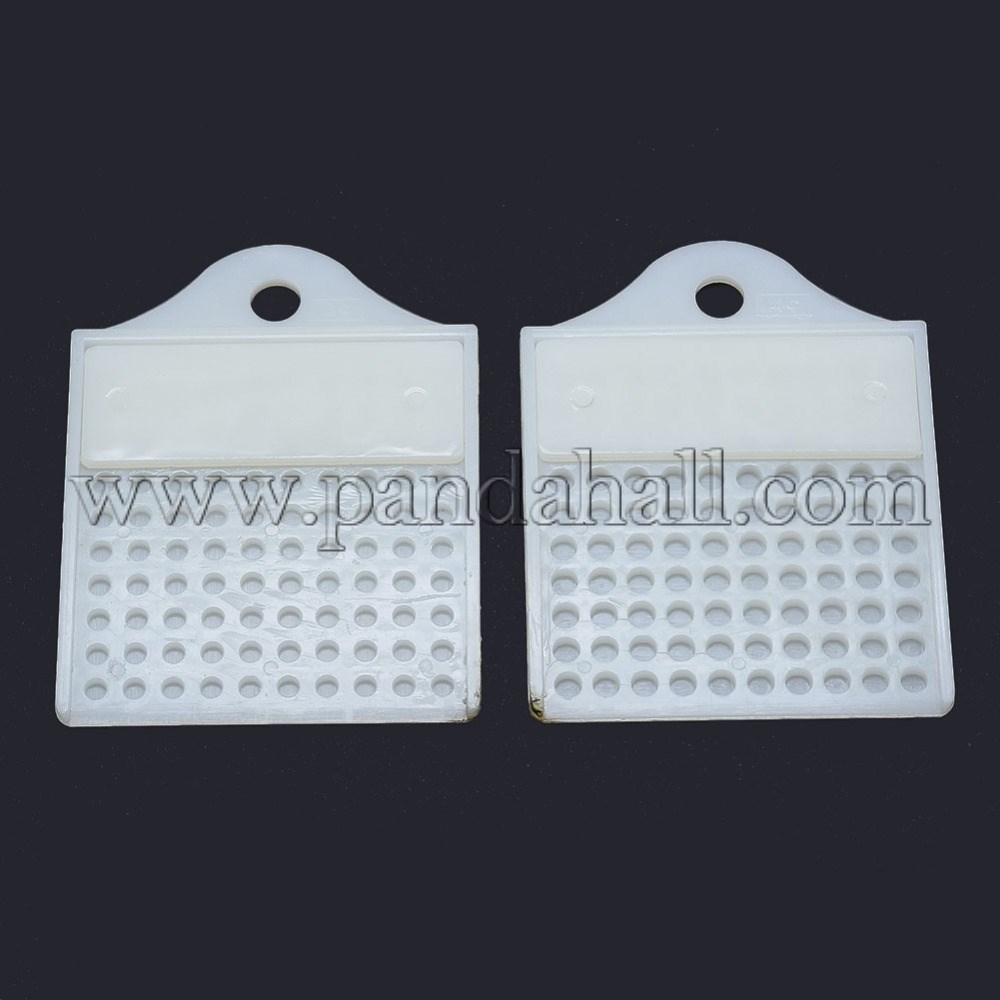 Plastic Bead Counter Boards, Rectangle, White, 10.1x7.8x0.55cm, Bead Size: 3mm; 7.8x10.15x0.6cm, Bead Size: 4mm; 2pcS/set