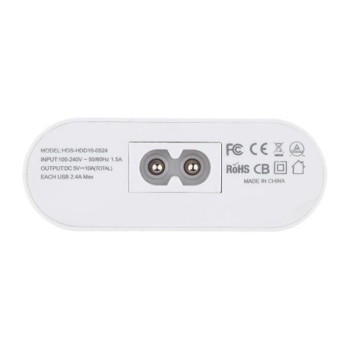 HUNDA Intelligent Identification Smart IC 5-Port USB Charger Adapter 2.4A Power Supply for Apple Samsung Smartphone